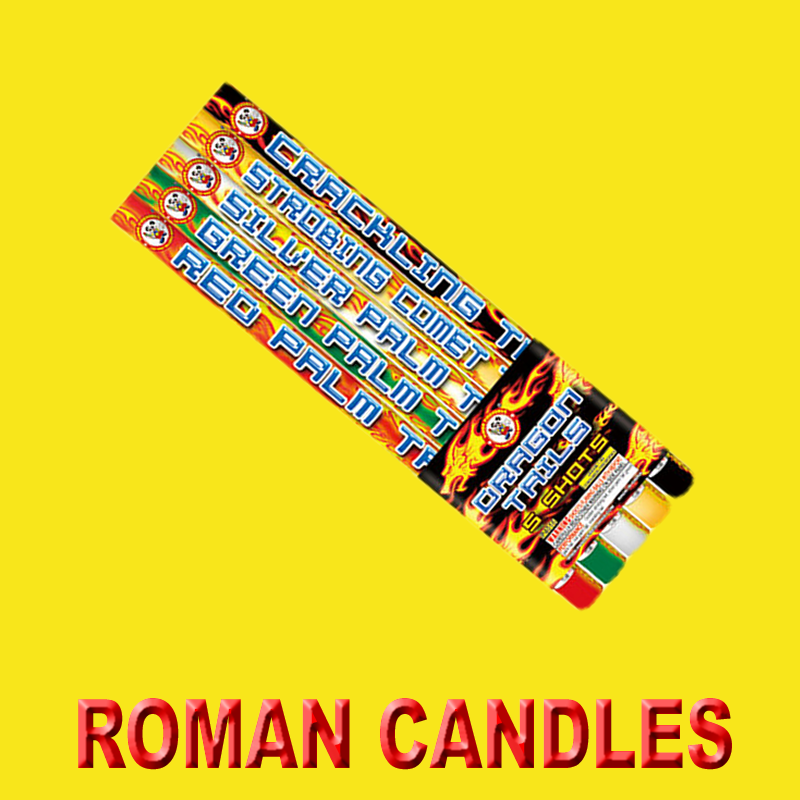 Crackling 10 Ball Roman Candle (4 Pack)